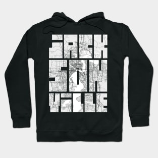 Jacksonville, USA City Map Typography - Light Hoodie